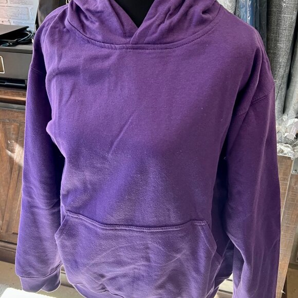 Marky G Apparel Purple Kangaroo Pockets Cotton/Poly Hoodie Size Youth Large NWT - Picture 2 of 4